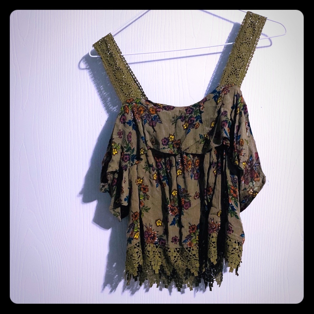 Floral off the shoulder blouse with straps